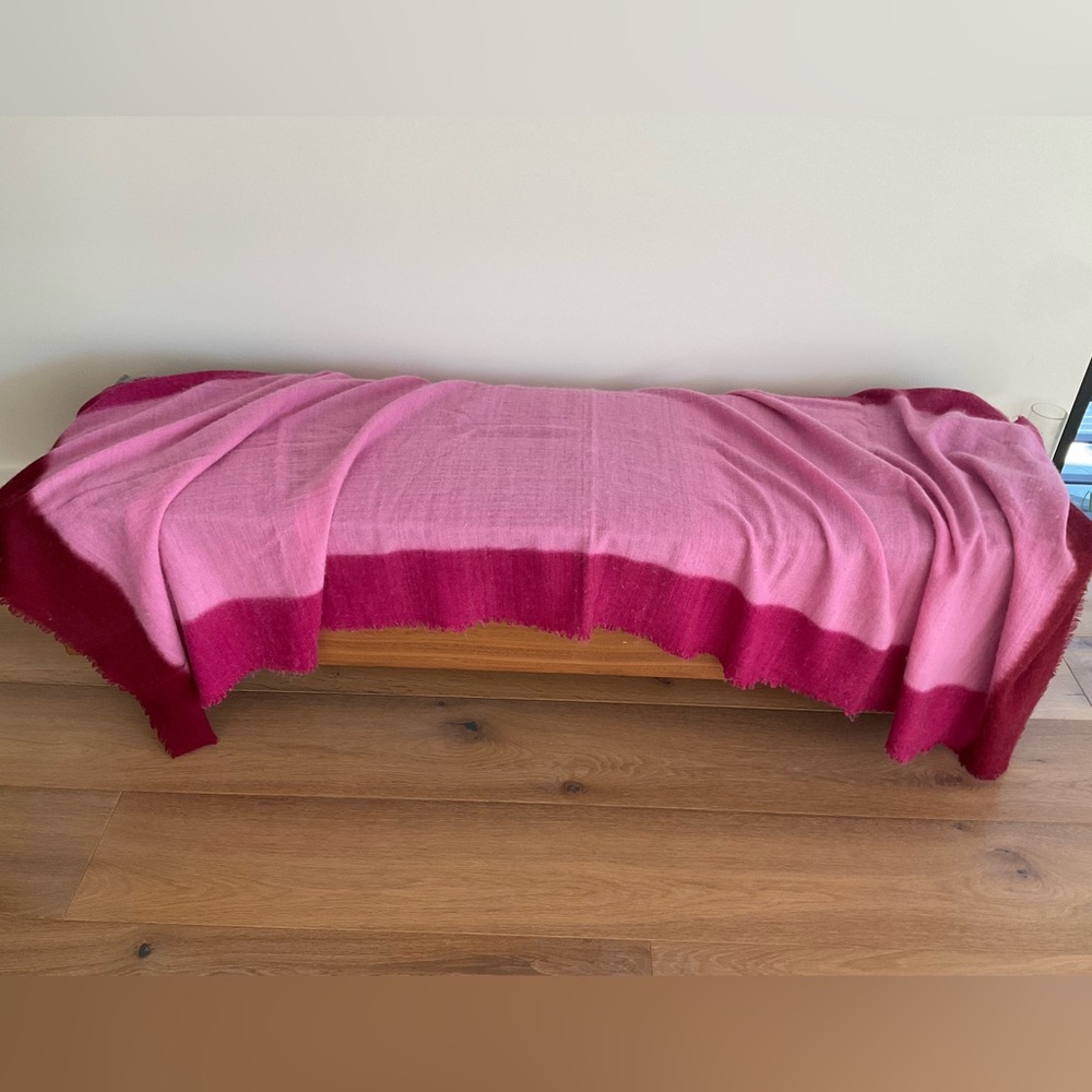 Bajra Pink and Red Cashmere Scarf.